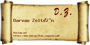 Darvas Zoltán névjegykártya